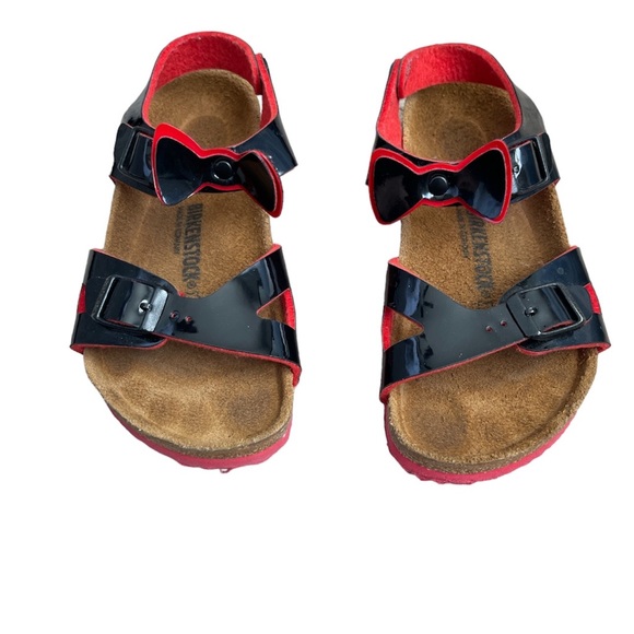 Birkenstock | Shoes | Birkenstock Black Patent Leather Girls Sandals Size 3  Us 2 Bows Ankle Strap | Poshmark